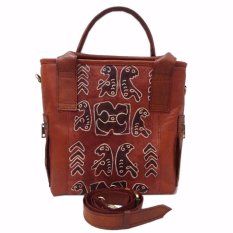 Djogja Klasik Craft Tas Kulit Emerson Lukis Asmat - Coklat