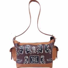 Djogja Klasik Craft Tas Kulit Hobo Saku Full Lukis - Asmat