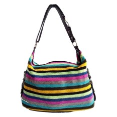 Djogja klasik Craft Tas Rajut Gradiasi Pelangi - Hitam