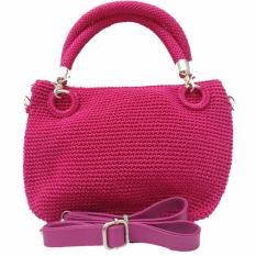 Djogja Klasik Craft Tas Rajut Pesta Triple Ulir - Pink