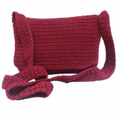 Djogja Klasik Craft Tas Rajut Selempang Tutup Amplop - Maroon