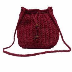 Djogja Klasik Craft Tas Rajut Serut Gaul - Maroon
