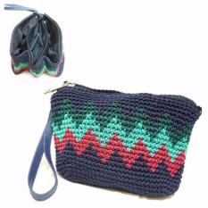 Djogja Klasik Dompet Rajut Triple Zigzag - Biru