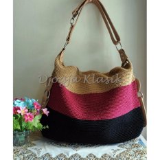 Djogja Klasik Tas Rajut 3 Warna - Merah Coklat Hitam