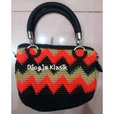 Djogja Klasik Tas Rajut Triple Ulir Zigzag - Merah Cream