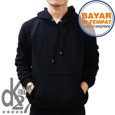 DK Jaket Polos Hoodie Jumper - Hitam