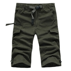 DK16 Musim Panas Pria Baggy Multi Pocket Militer Kargo Ritsleting Short Hot Celana Panjang Pria Army Hijau Khaki Pria Taktis Pendek Plus Ukuran Lebih Hijau Tentara-Intl