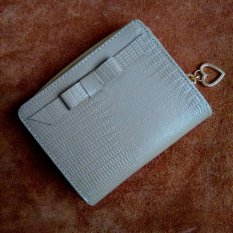 dm Dompet Wanita Pita Kulit Asli Motif Kulit Buaya (Khaki)