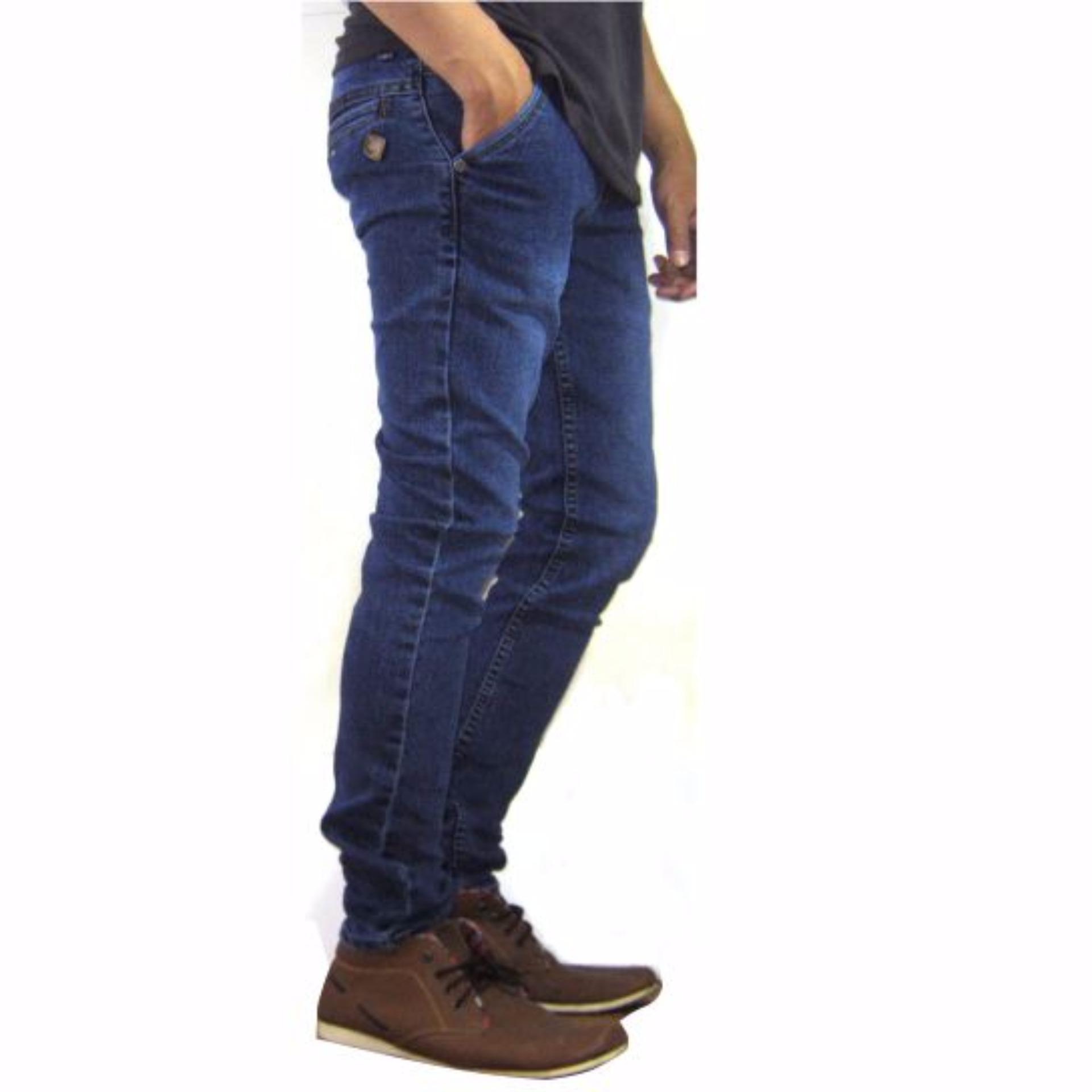 DnR Celana Jeans Pria Skinny Slim Fit Premium  - BlunavB Navy