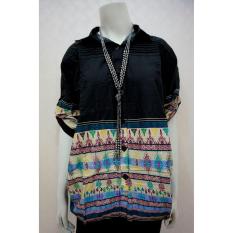 DNS XXL0135 KEMEJA MOTIF WANITA BATIK BANGKOK HITAM