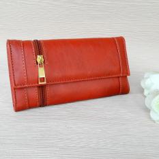 Dompet Fashion Wanita Model Lipat Zipper - ELS 02B Teracotta