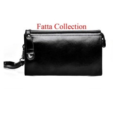 Dompet HANDBAG pria wanita ritsleting tas pergelangan tangan - HITAM