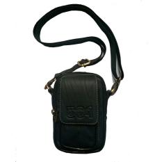 Dompet Hp Pria Kulit Asli Tempat Hp Tas Pinggang / Slempang - Hitam