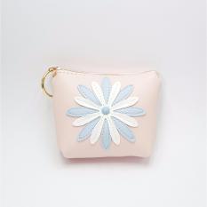 Dompet Koin Premium Quality PU Flower - Pink