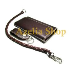 Dompet Kulit Panjang/Pria Model Harley Cokla Tua Polos Asli Garut - 6C6D93
