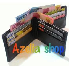 Dompet Kulit Pria 3 Dimensi Hitam Polos Asli Garut