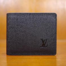 DOMPET KULIT PRIA COWO PENDEK IMPORT KULIT ASLI LV 128 BLACK