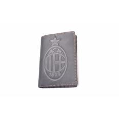 Dompet Kulit Pria Logo Club AC Milan Vertikal Hitam