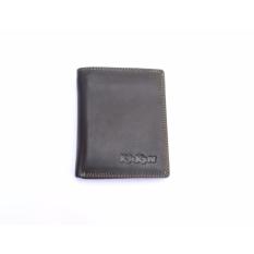 Dompet Kulit pria Trifold Kickers Hitam Vertikal.