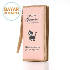 Dompet Wanita Wallet Panjang Clutch Cantik Salem Cat Tali