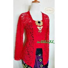 D.ONE.SHOP Kebaya Kutubaru Brokat Elizabeth - Merah