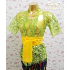 D.ONE.SHOP Kebaya Kutubaru Brokat Soltis Metalik Lengan Pendek - Hijau