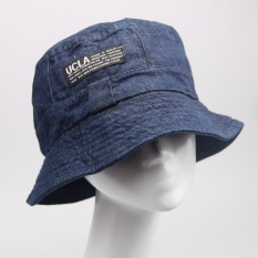 Double Faced Cotton Cap untuk Pria dan Wanita Nelayan Cap Basin Hat Tourist Hat Modis Hat Jeans Warna- INTL