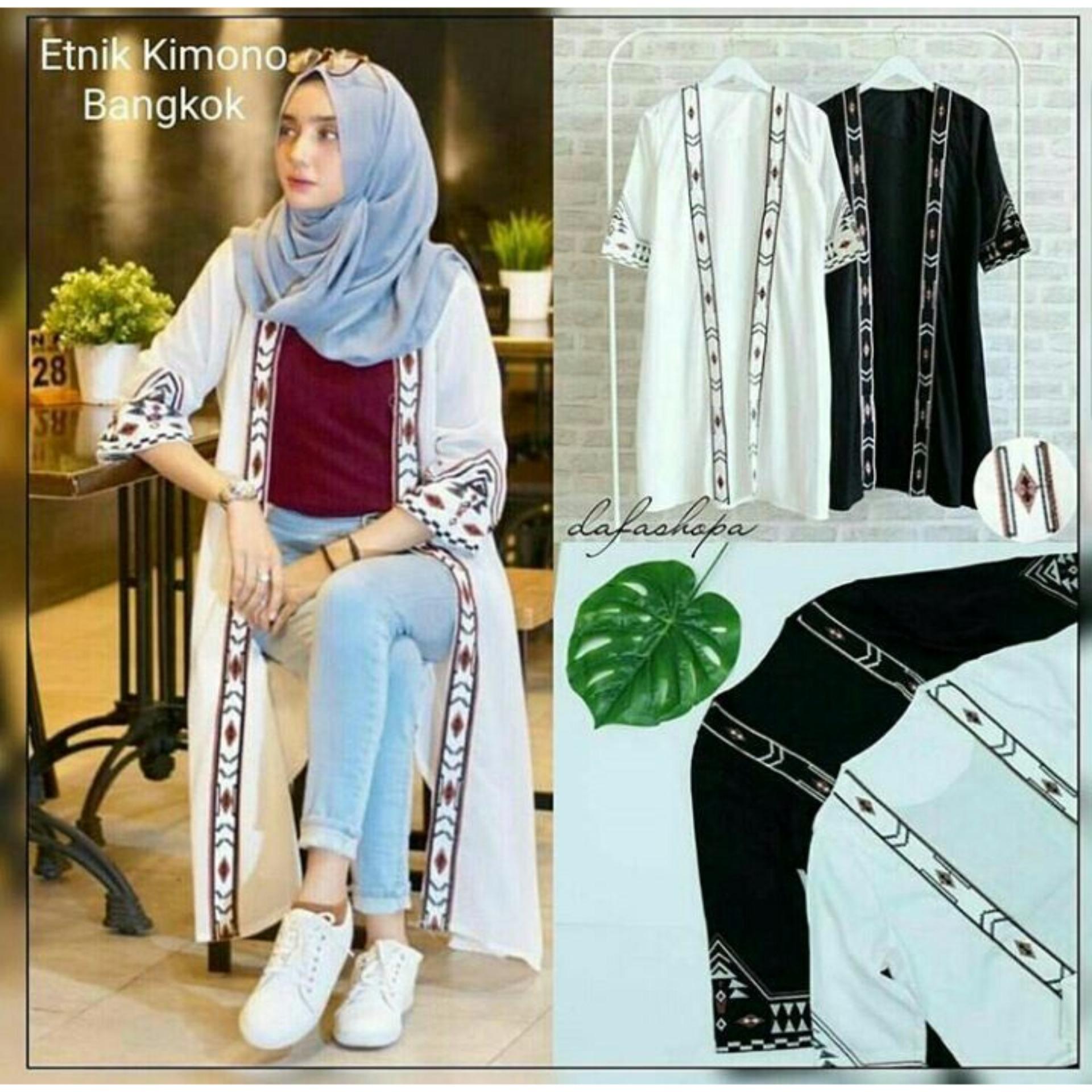 DoubleC Fashion Cardi Etnic Kimono White