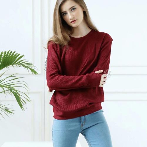 DoubleC Fashion Roundhand Sweater Maroonn