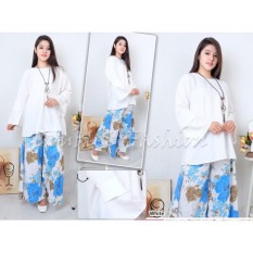DoubleC Fashion Setelan Kulot Asifa Blue