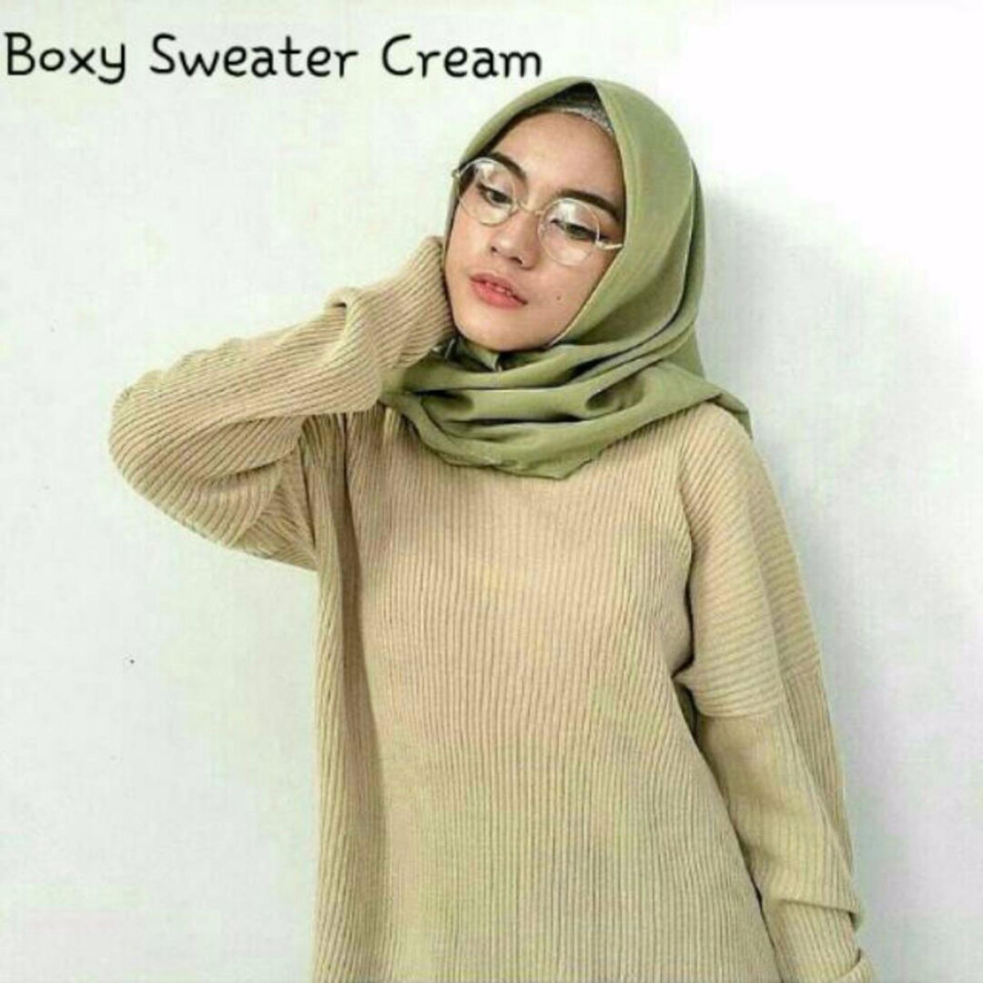 DoubleC Fashion Sweater Boxi Cream