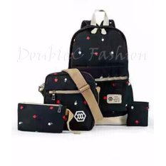 DoubleC Fashion Tas Backpack 4in1 Flow Black