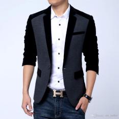 DOZN Jas Blazer Pria Korea Abu - List Hitam