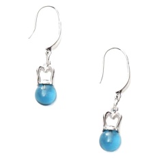 DPARIS - Anting Lapis Gantung Salib Blue