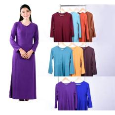 Dress Gamis Muslim Jersey Polos - Tersedia 10 Warna