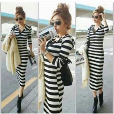 DAMAI FASHION JAKARTA - Dress long leisy hoodie BAJU MURAH KONVEKSI TANAH ABANG