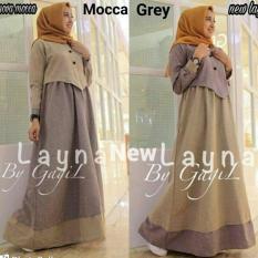 Dress Menyusui Murah / Grosir Baju Hijab Busui /Gamis : New Layna Maxi