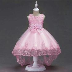 Dress Party Soft Pink/Dress pink pita/Gaun renda pesta/dress ulang tahun/dress party pink/dress pink import Desain mewah dan bahan sangat halus lembut