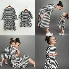 Dress salur mom kid Couple ibu dan anak baju pasangan
