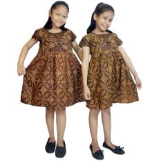 Dress Sogan Batik Anak, Baju Tidur Anak, Piyama Anak, Ukuran XL Usia 5-6 Tahun (DKA003-04) Batik Alhadi