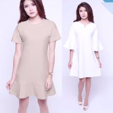 Dress Tulip Key (DS804) (2 Pcs: warna cream dan putih)