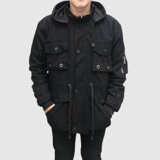 DS Jaket Parka Pria Big Size / Jumbo Premium - Hitam