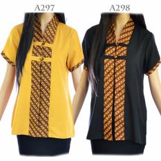 Dua Melati Atasan Blouse Batik Sogan Modern Kutu Baru Katun Ima LA297