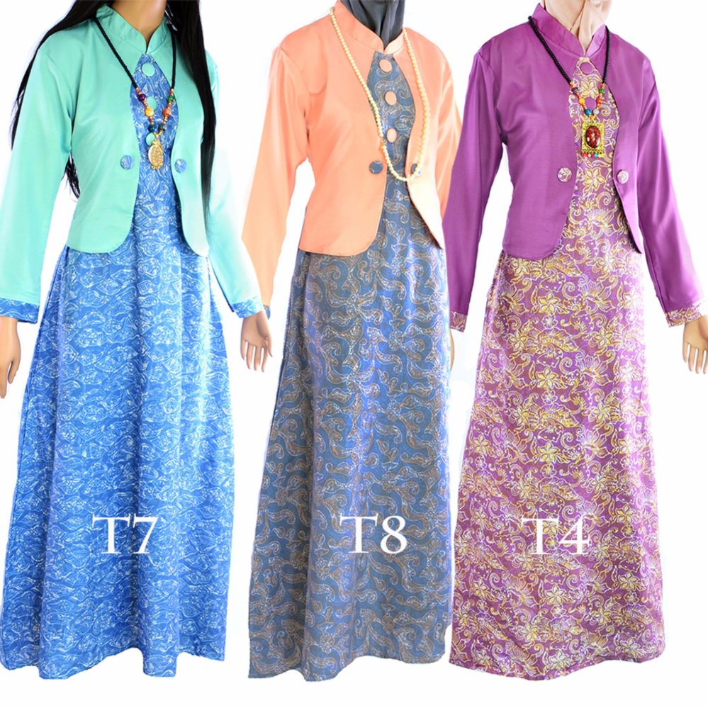 Dua Melati Gamis Terusan Hijab Batik Pastel Long Dress LT4
