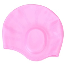 Perlindungan Telinga Silicone Swimming Cap Rambut Panjang Elastis Stretch Hat Dewasa Unisex-Intl