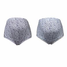 EELIC 2021 2PCS Celana Dalam Hamil MotifBunga Katun Pinggang Tinggi Karet Under Belly