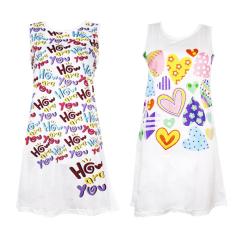 EELIC BAT-8966 2pcs Baju tidur motif lucu daster tanpa lengan Baju hamil