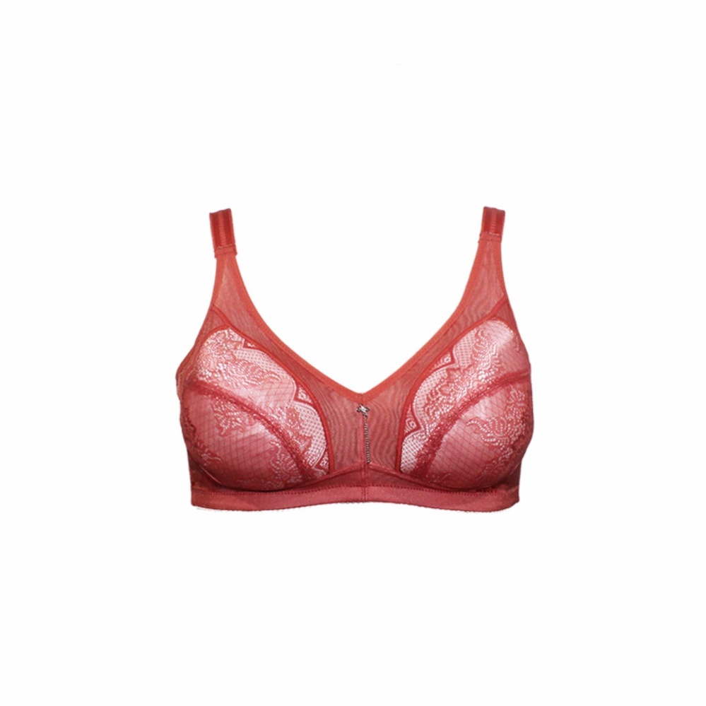 EELIC BRA-5556 ORANGE Full Cup Bra Big Size Tanpa Busa Tali Bra Lebar