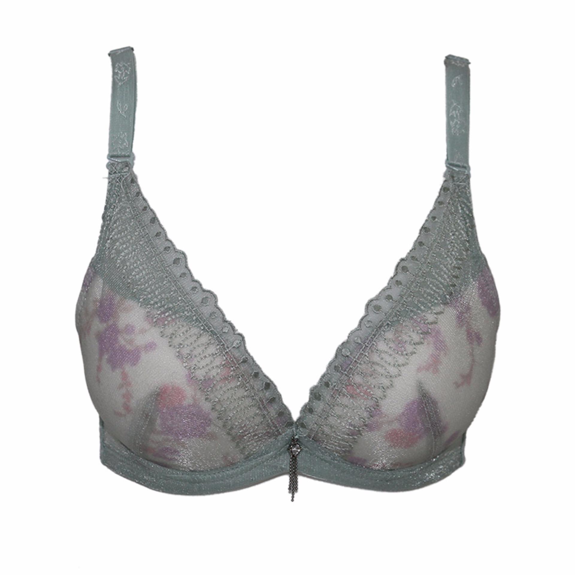 EELIC BRA-5810 HIJAU Bra Motif Bunga Push Up Bra