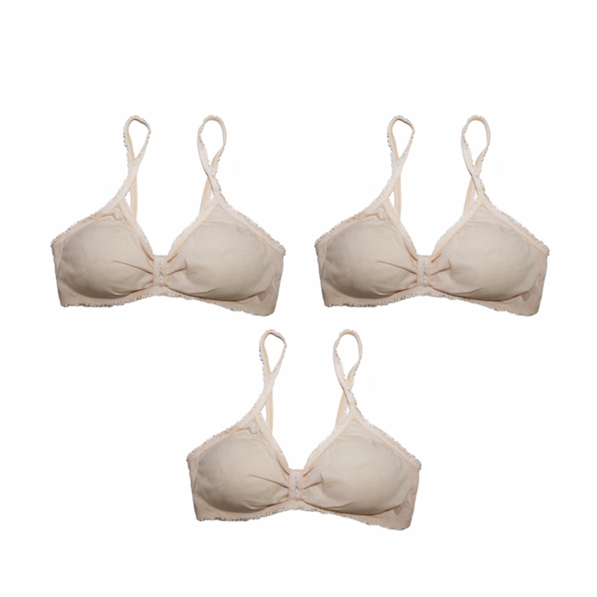 EELIC BRA-885 3 PCS CREAM Bra Miniset Remaja Usia 10-15 Tahun
